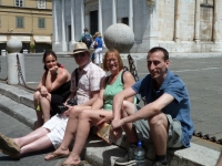 Lucy, Nick, Penny and Adam in Lucca