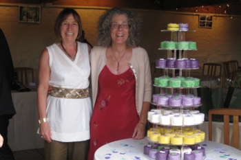 Penny & Sallie with the Wedding Cakes