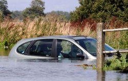 Flooded car