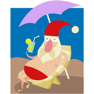 Father Christmas on Beach